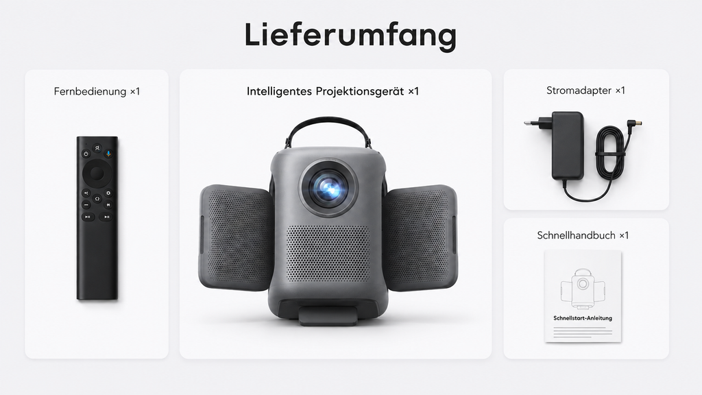 Tragbarer Smart-Projektor mit Soundsystem