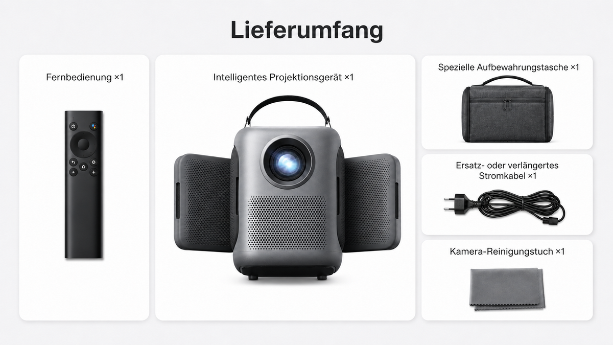 Tragbarer Smart-Projektor mit Soundsystem